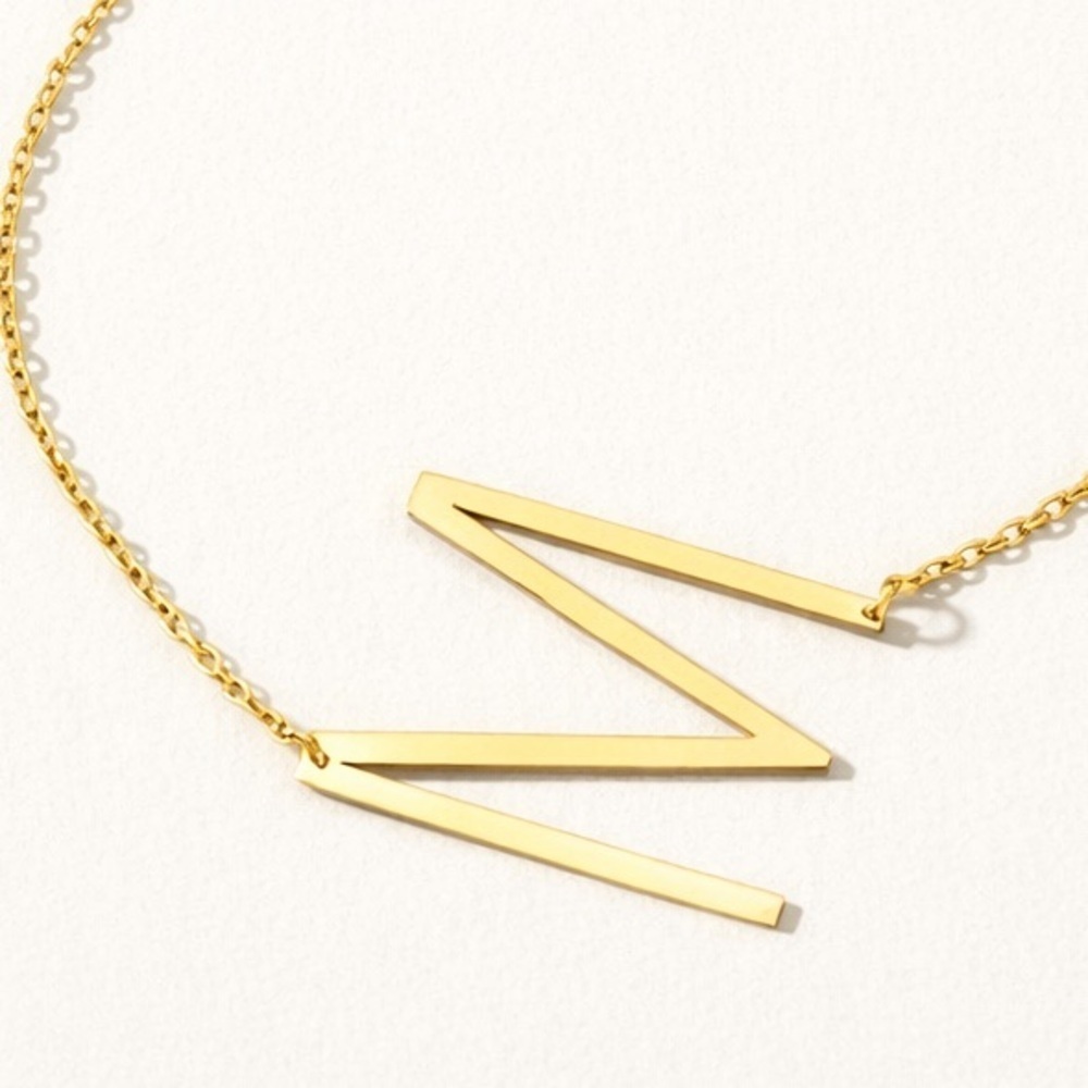 Large Gold Initial Necklace (9023)